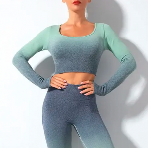 Custom Gradient Long Sleeve Yoga Suit