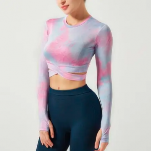 Custom Tie-Die Long Sleeve Yoga Suit